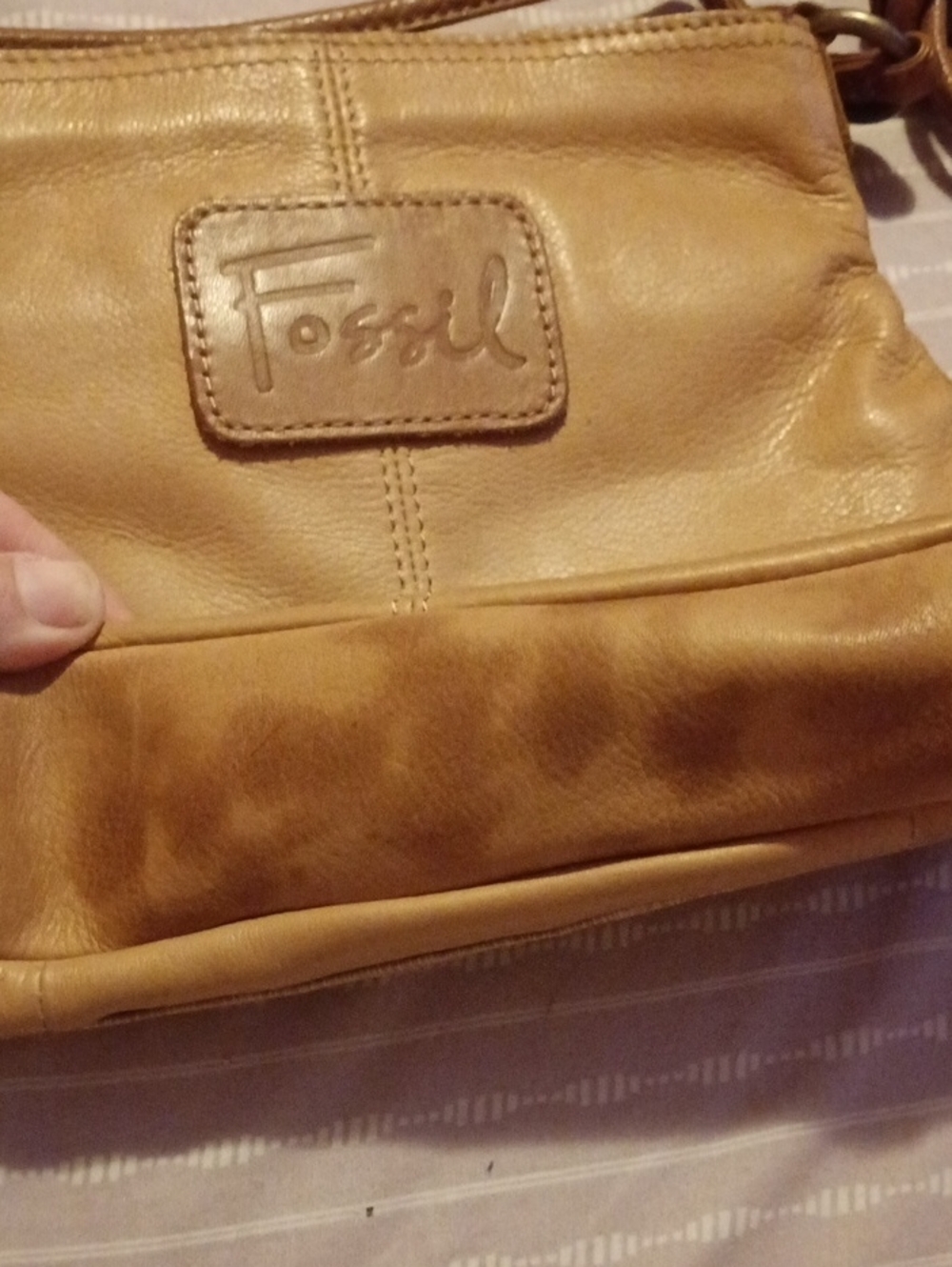 Fossil Boho Women’s Floral Accent Crossbody Bag in Tan - Picture 3 of 7